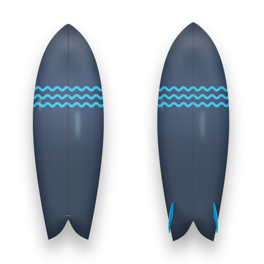 Custom Surfboard | Navy Squiggle